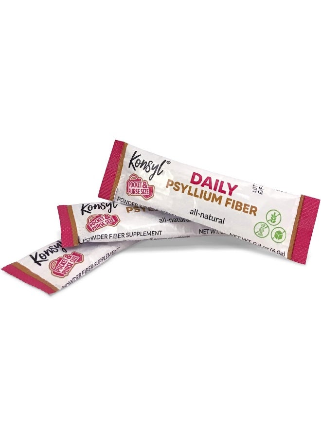 Konsyl Daily Psyllium Fiber Stick Packs - On-The-Go Fiber Supplement Powder - Convenient, All-Natural Soluble Fiber, Gluten-Free & Sugar-Free, Vegan & Keto - 30 Packets - Image 4